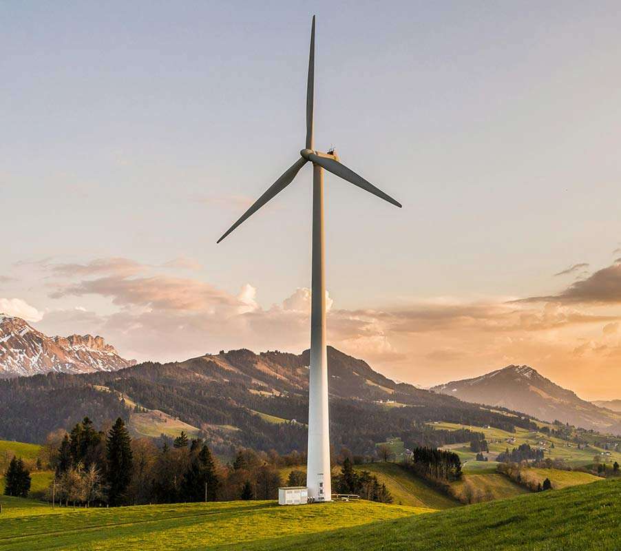 Wind Turbine Between Hills Wind Turbine Between Hills